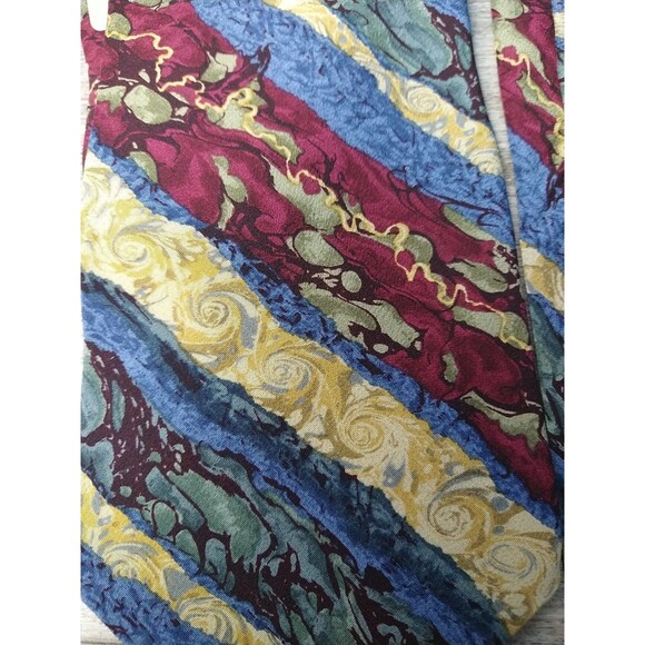 Stonehedge Cocktail Collection Men's Tie Red Blue Creme Marble Allover Beer... - Picture 2 of 7